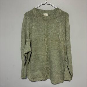 Golden touch Olive Green Cable Knit Sweater womens size 3X
